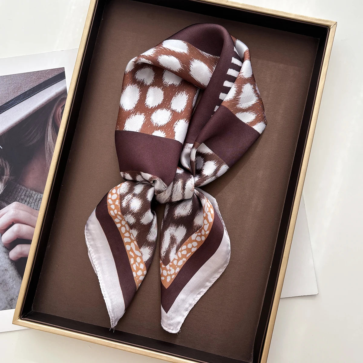 Square Scarf For Women Ladies Leopard Print Hijab