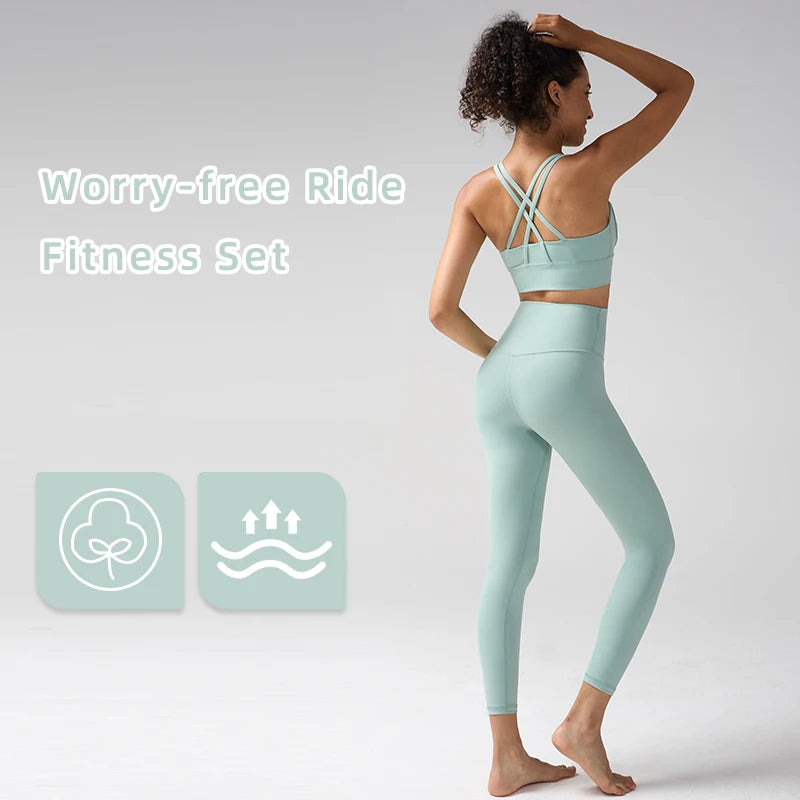 Women's Yoga Set Workout Set 2 Piece High Waist Yoga Leggings