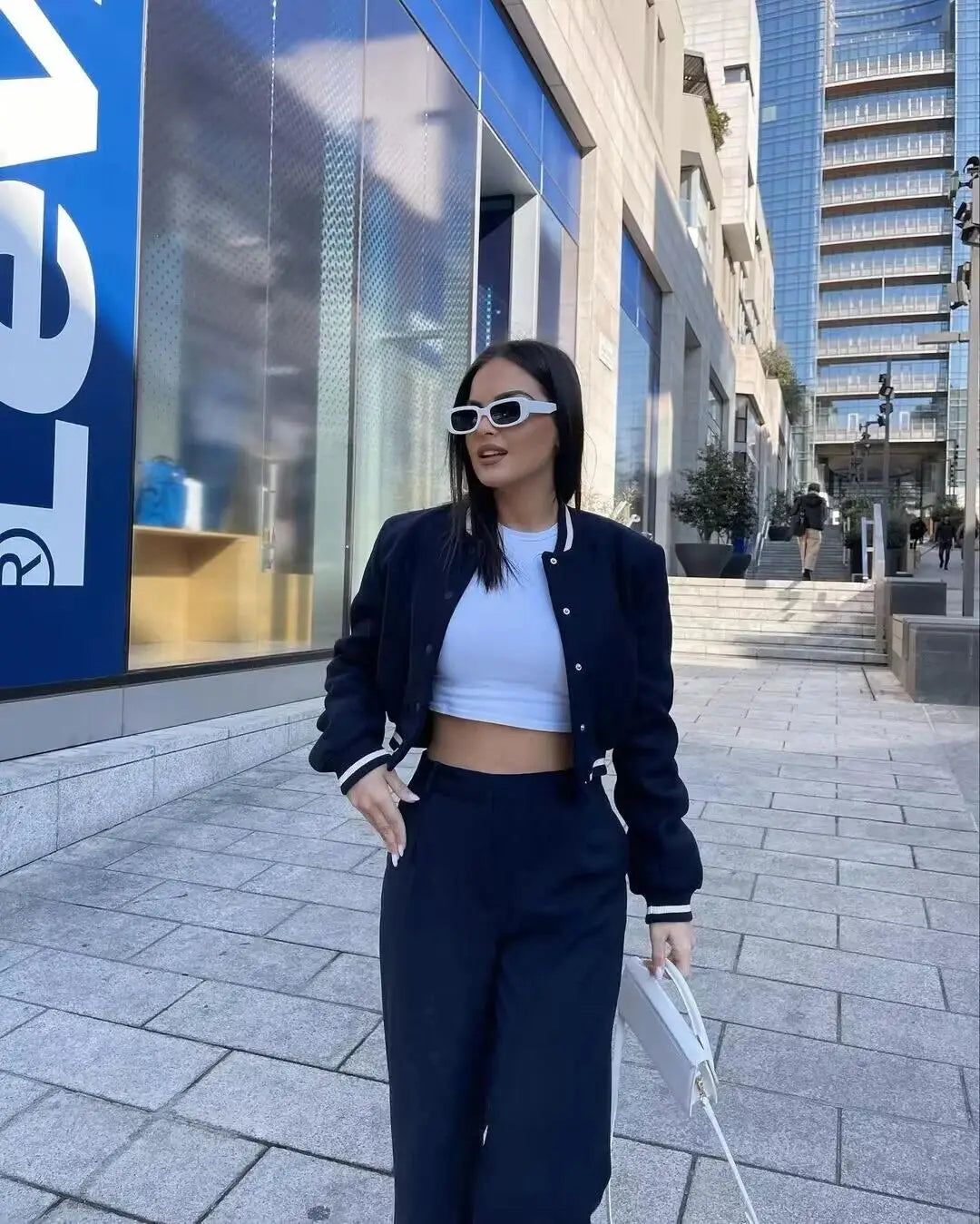 Women Short  Casual Lady's Jacket Single-Breasted V-neck Slim Basic Coats