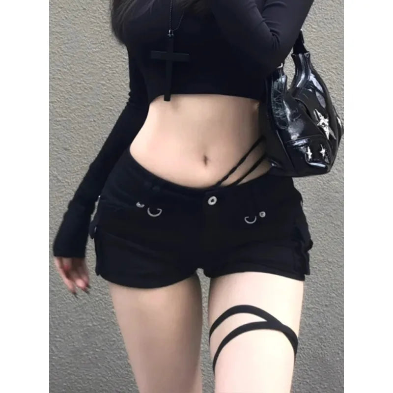 Woman Jeans Low Rise Jeans Baggy Denim Shorts