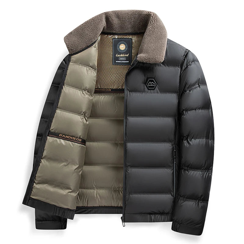 Fur Collar Parkas Men Winter Thicken Casual Outwear
