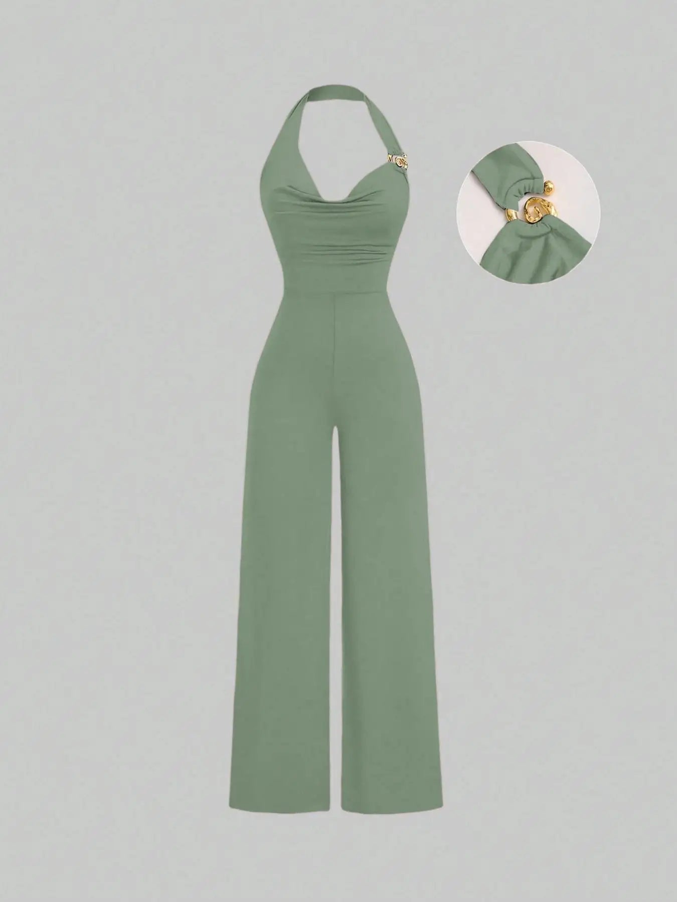 Women's Slim Fit Jumpsuit Backless Halter