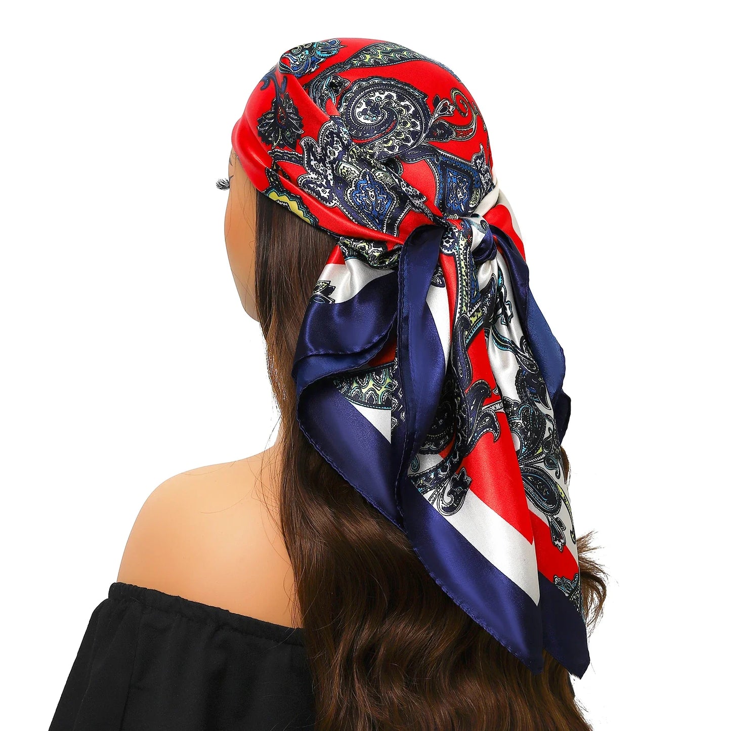 Head Scarf for Women Luxury Brand Satin Bandana