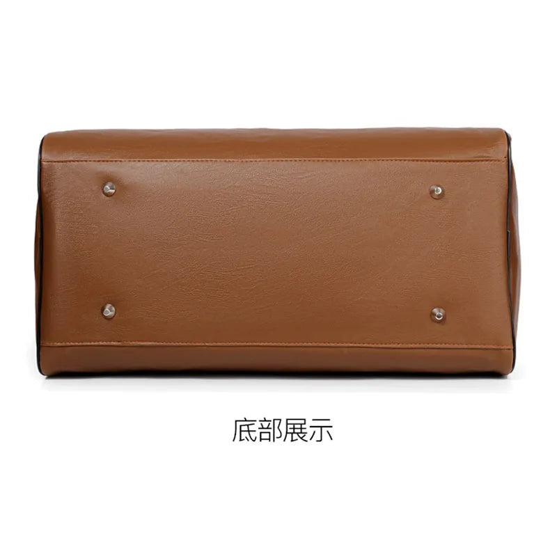 Men's Business Travel Bags Leather Large Capacity Handbags