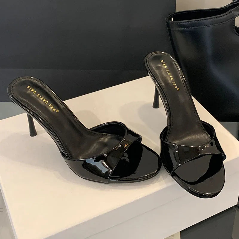 Women Slippers Stiletto Heels Shoes Round Toe Ladies High Heels Pumps Shoes