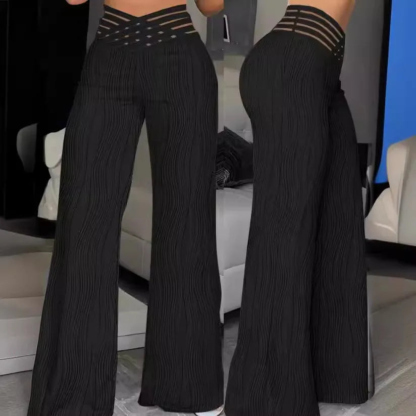 Elegant High Waist Flared Pants For Women