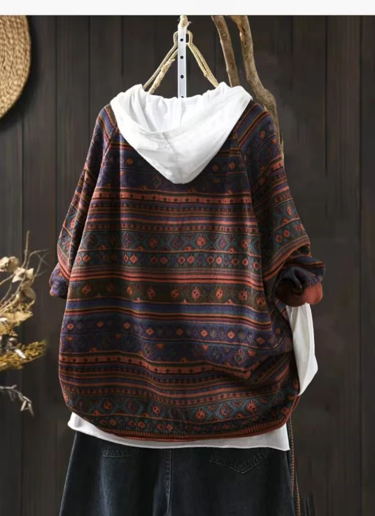 Knitted Versatile Loose Vintage Casual Long-sleeved Top Cardigan