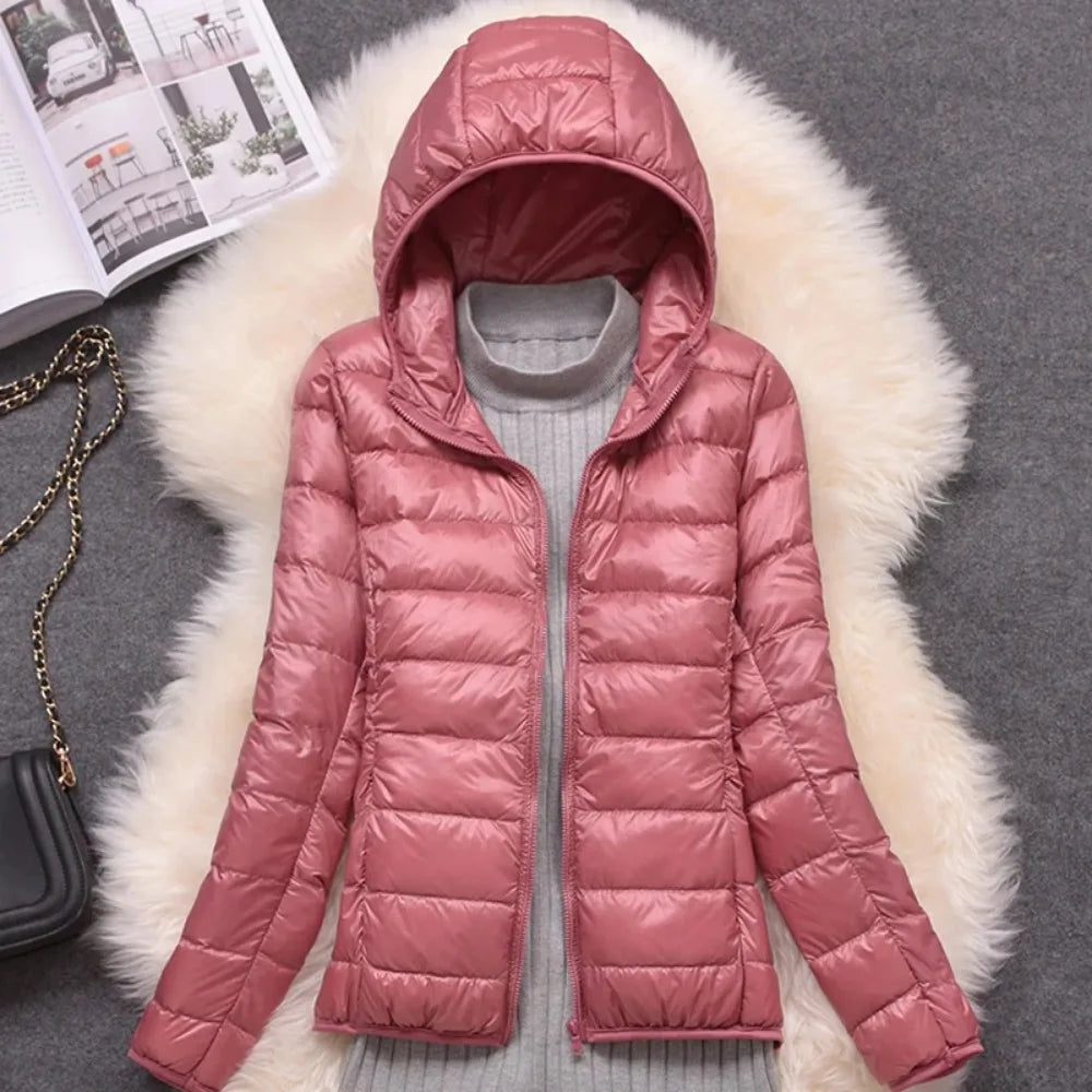 Women Puffer Jacket Ultra Light Weight Packable Hooded Down Coats