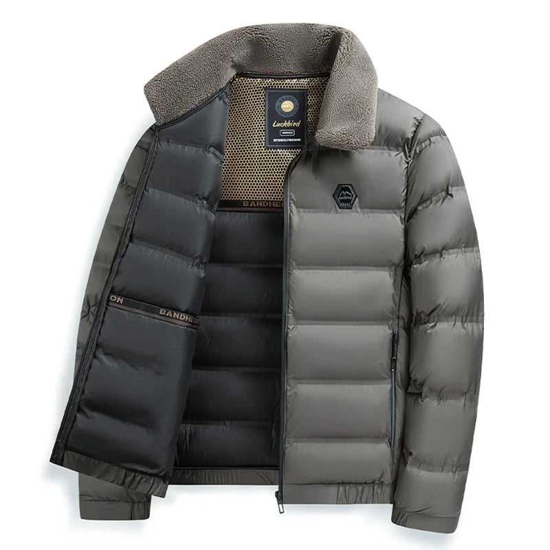Fur Collar Parkas Men Winter Thicken Casual Outwear