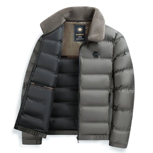 Fur Collar Parkas Men Winter Thicken Casual Outwear