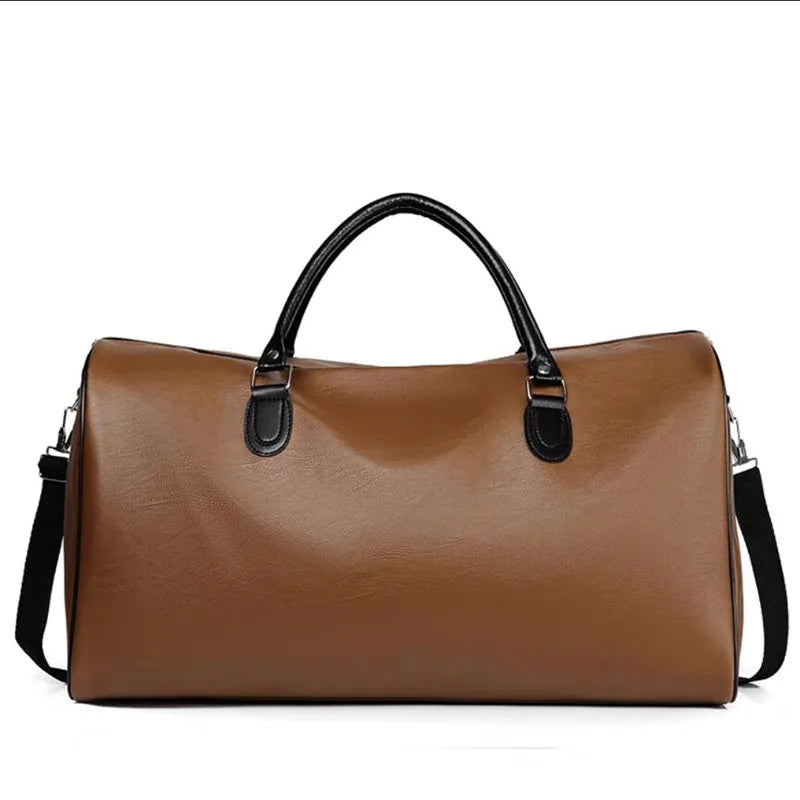 Men's Business Travel Bags Leather Large Capacity Handbags