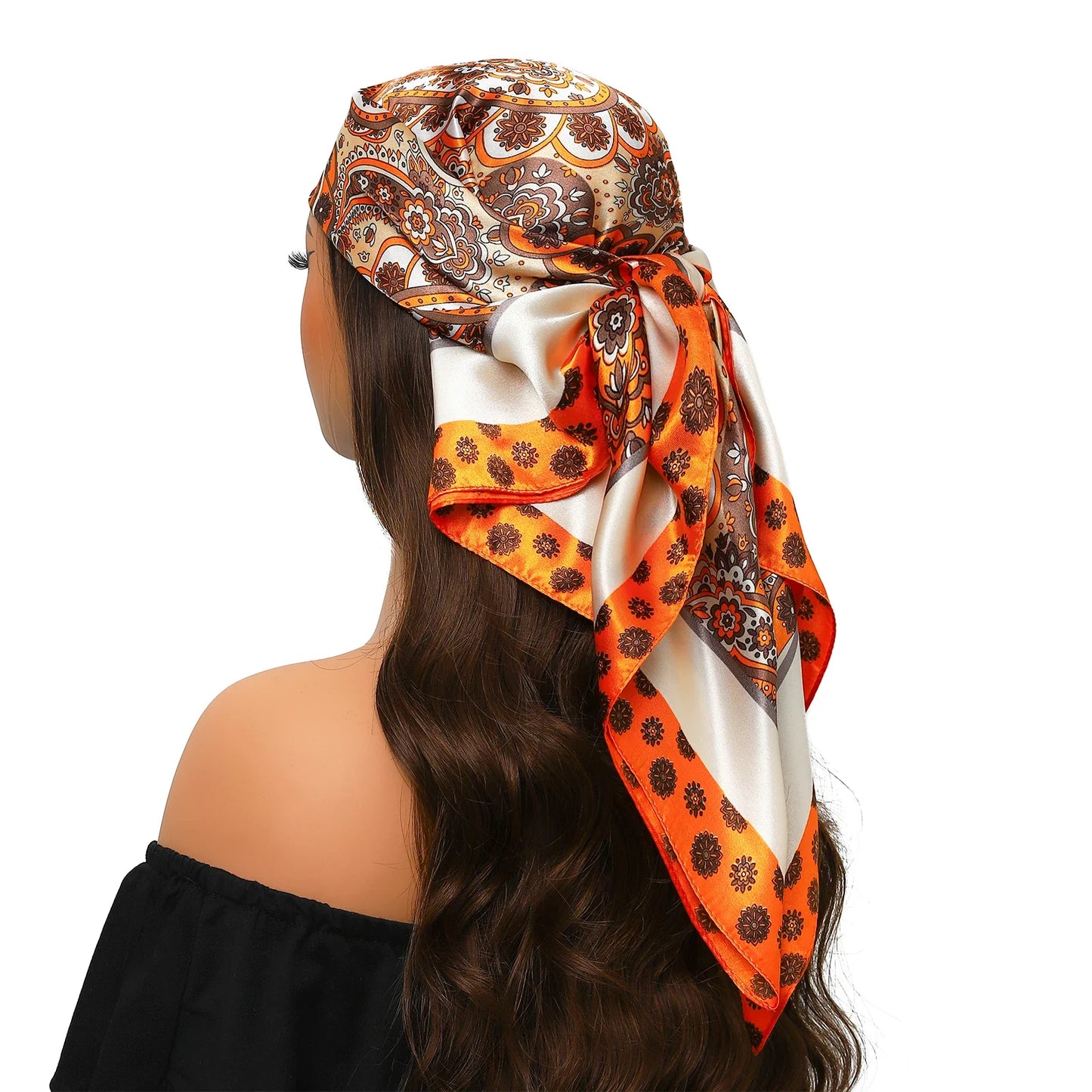 Head Scarf for Women Luxury Brand Satin Bandana