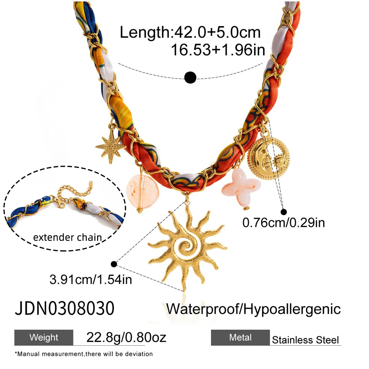 Zora Holiday Style Multi-charm Scarf Necklace