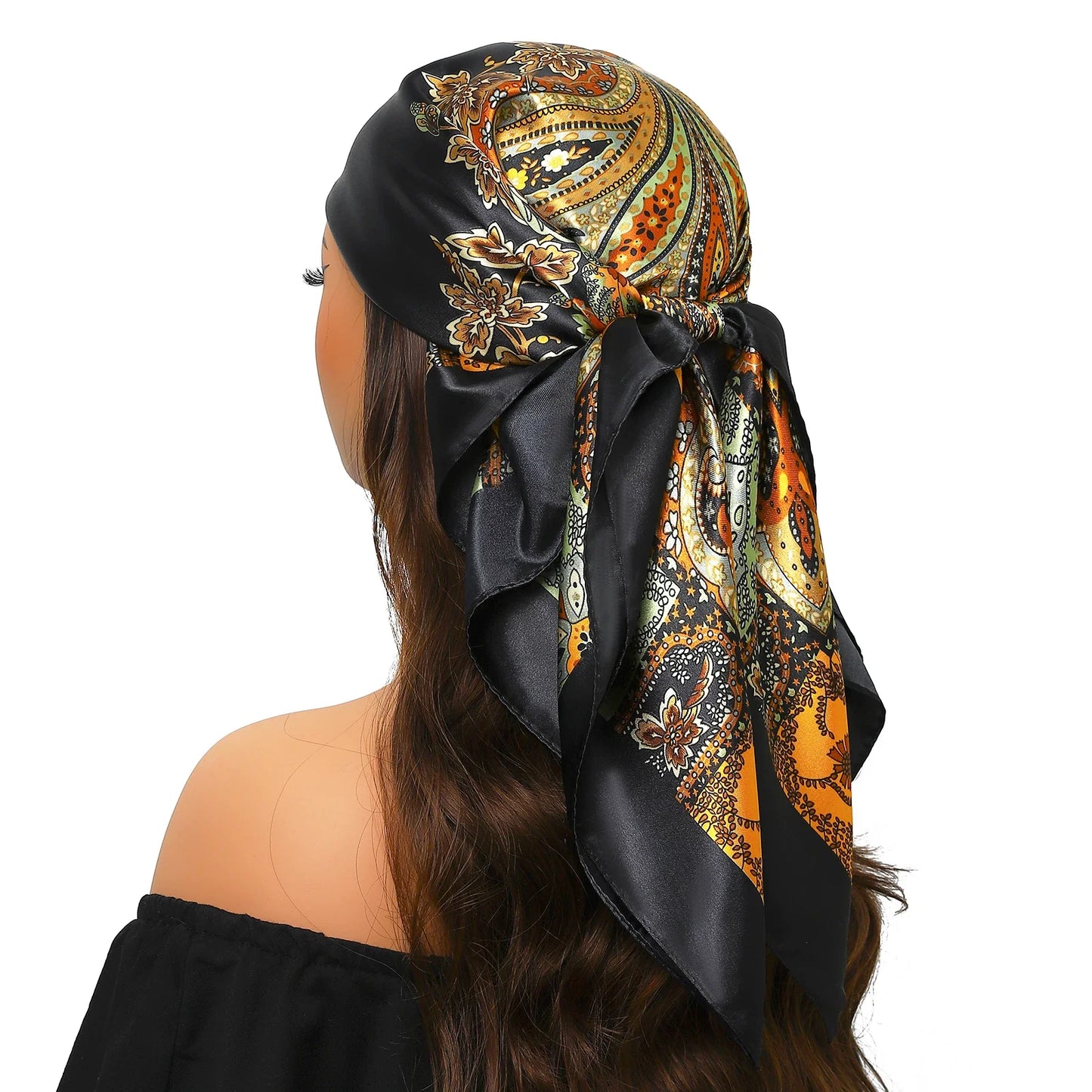 Head Scarf for Women Luxury Brand Satin Bandana