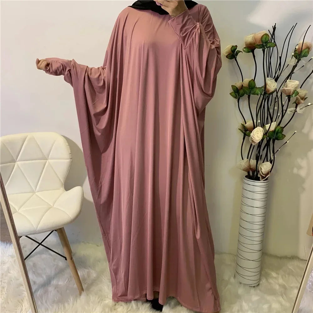 Women Abaya Khimar Prayer Garment Batwing Sleeve Dresses