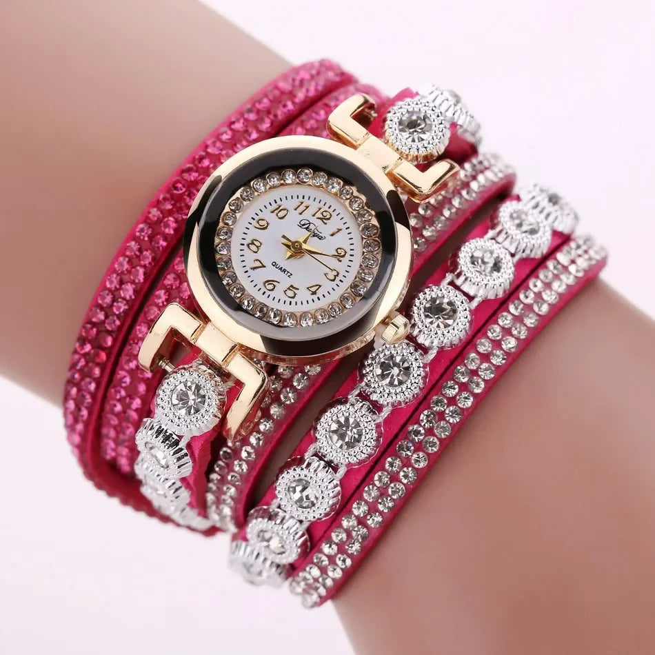 Bracelet Watch Women Vintage Rhinestone Crystal Dial