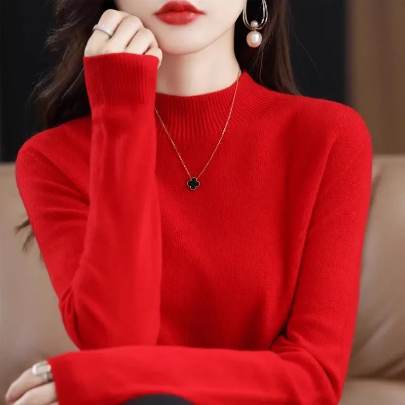 Women's Solid Long Sleeve Pullovers Knitwear