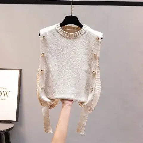 Black Knit Tops For Woman Round O Neck Women's Sweater