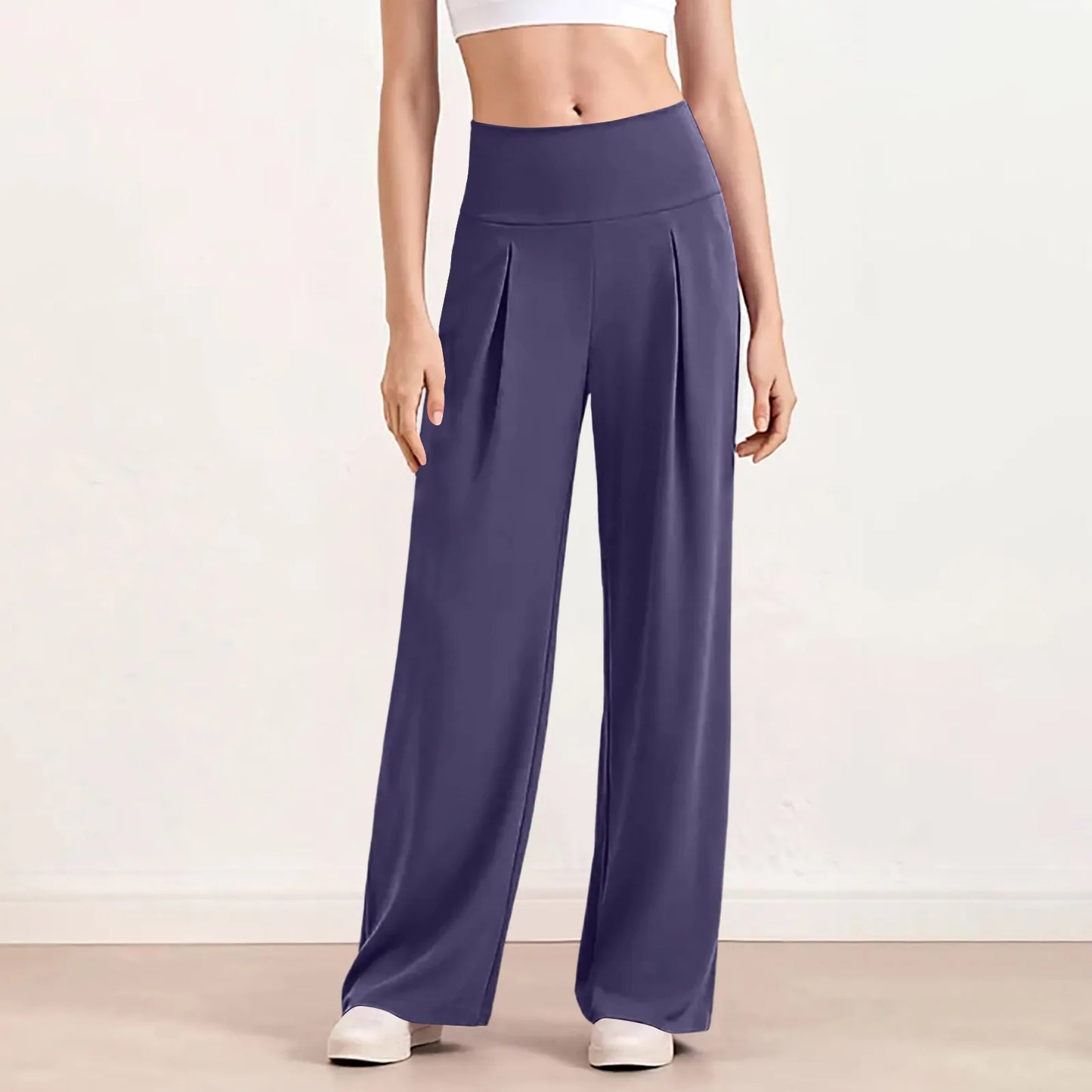 Women's Wide Leg Sports Pants  Comfortable Elastic Wide Leg Pants