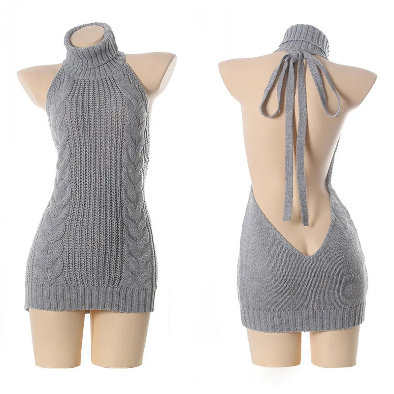 Sexy shoulder And Bra Exposure Cosplay Women's Knitwear