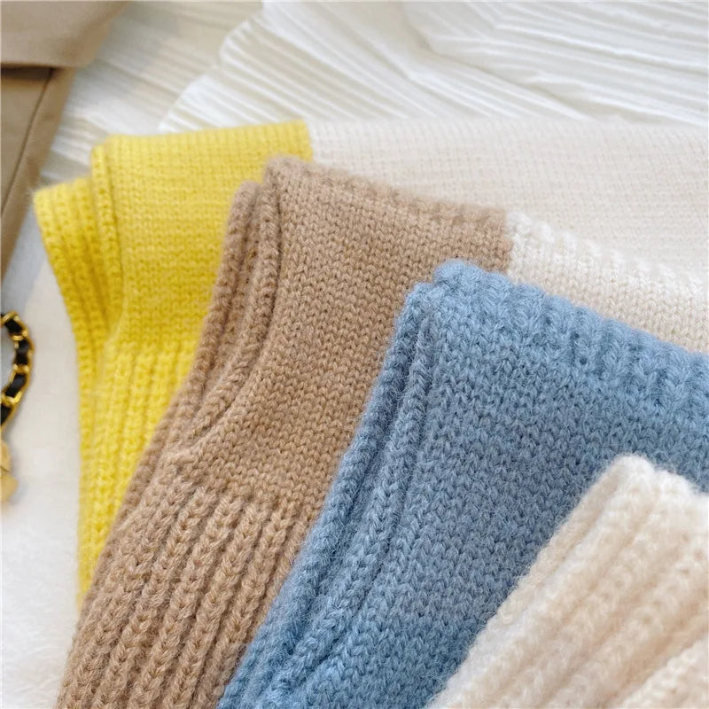 Girls'  short cross scarf knitted all-matching