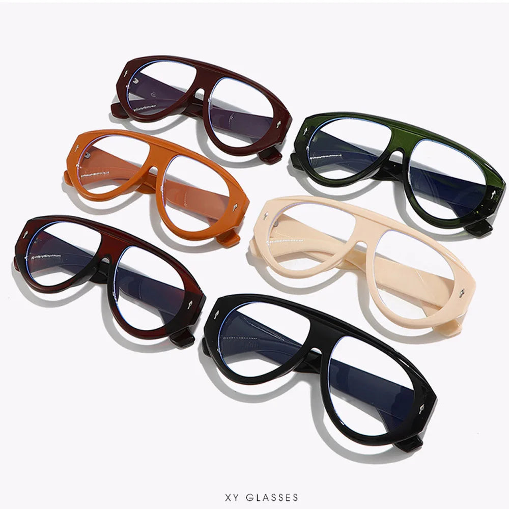 Women's Vintage Oversize Square Computer Glasses Anti-Blue Light