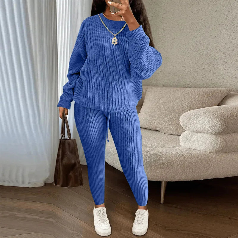Knitted Sweater Two Piece Set For Women