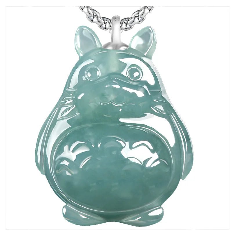 Genuine Natural Jadeite Blue Water Three-dimensiona Pendant