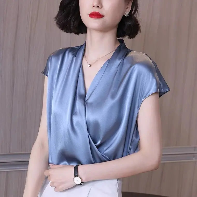 Women's Blouses fashion Chiffon V Neck Women Blouses