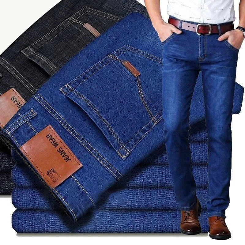 Men Fashion Straight Jeans Slim Fit