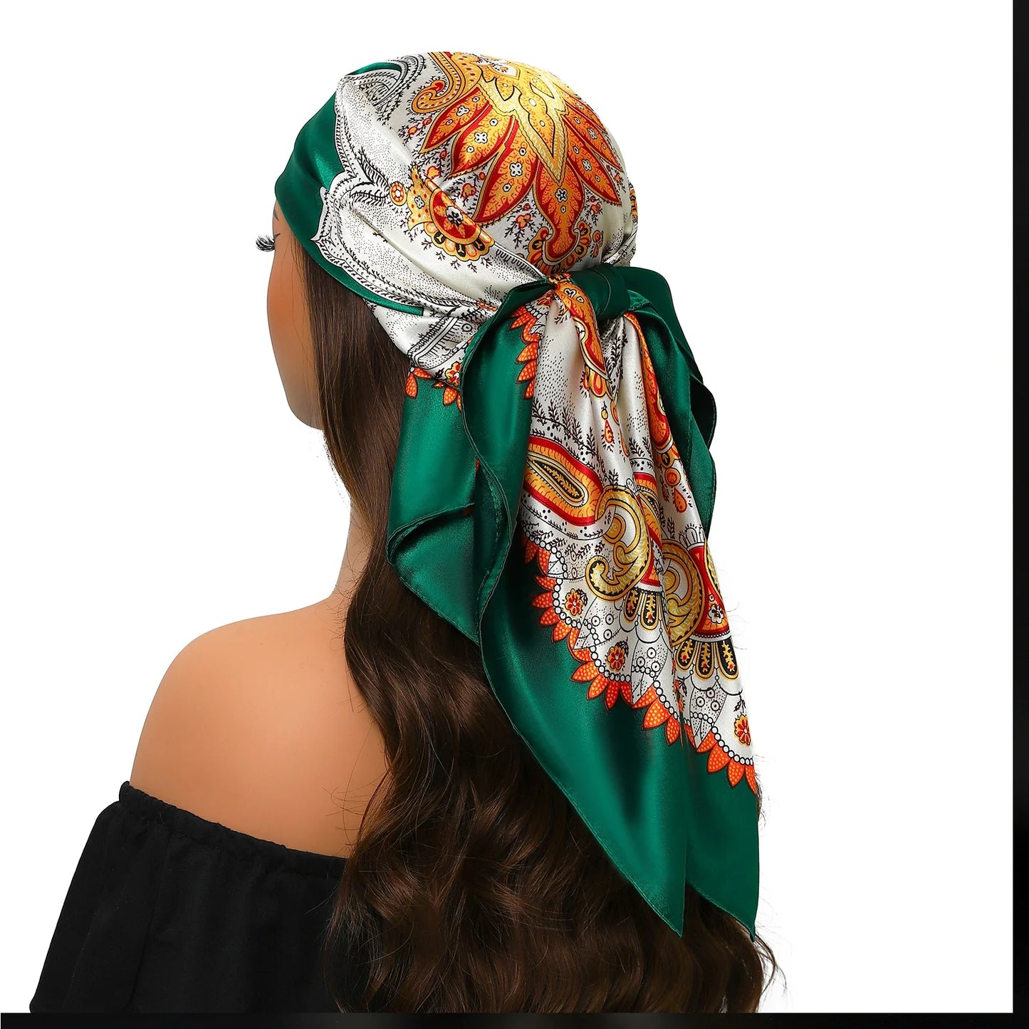 Head Scarf for Women Luxury Brand Satin Bandana