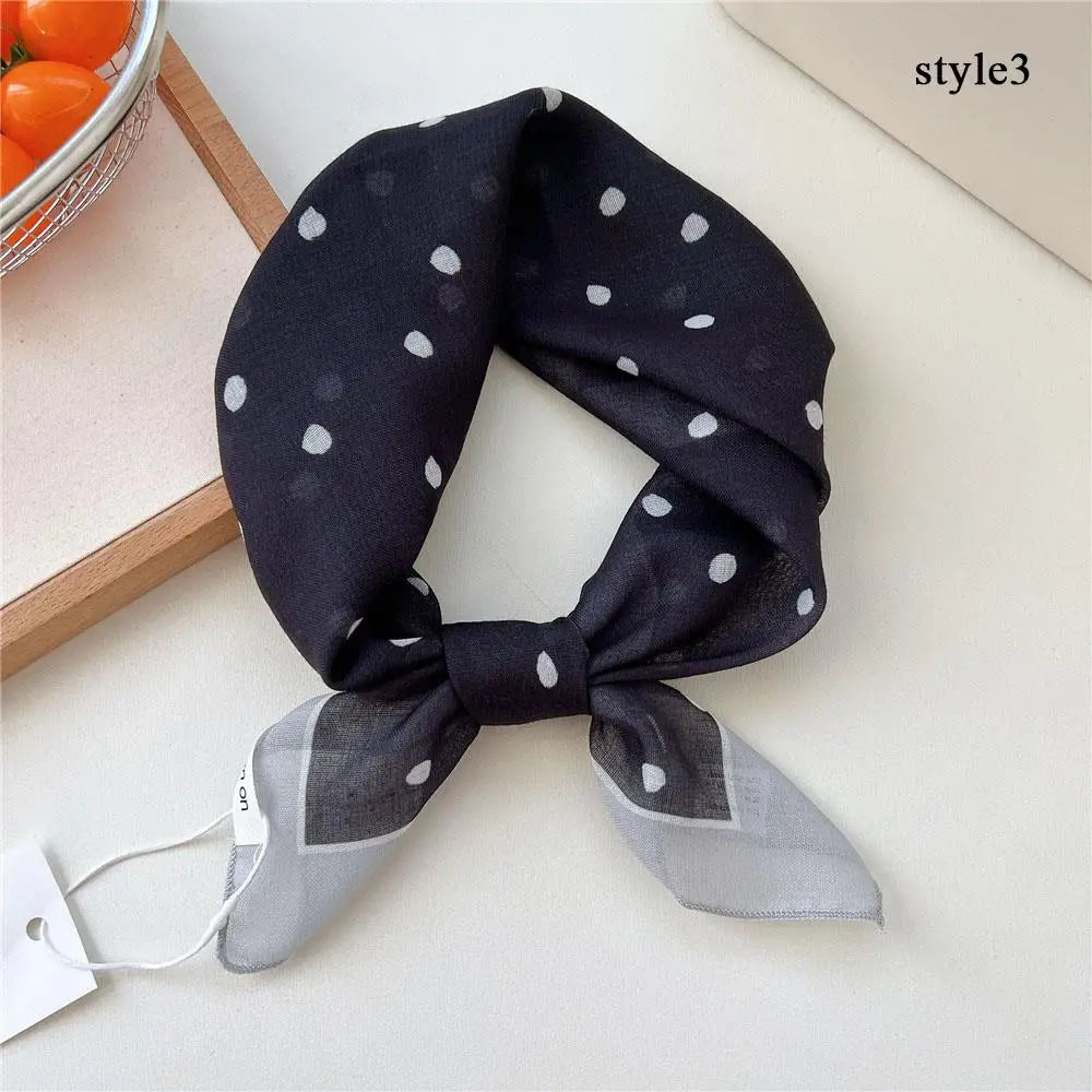 Dot Print Square Headbands Neck Scarves