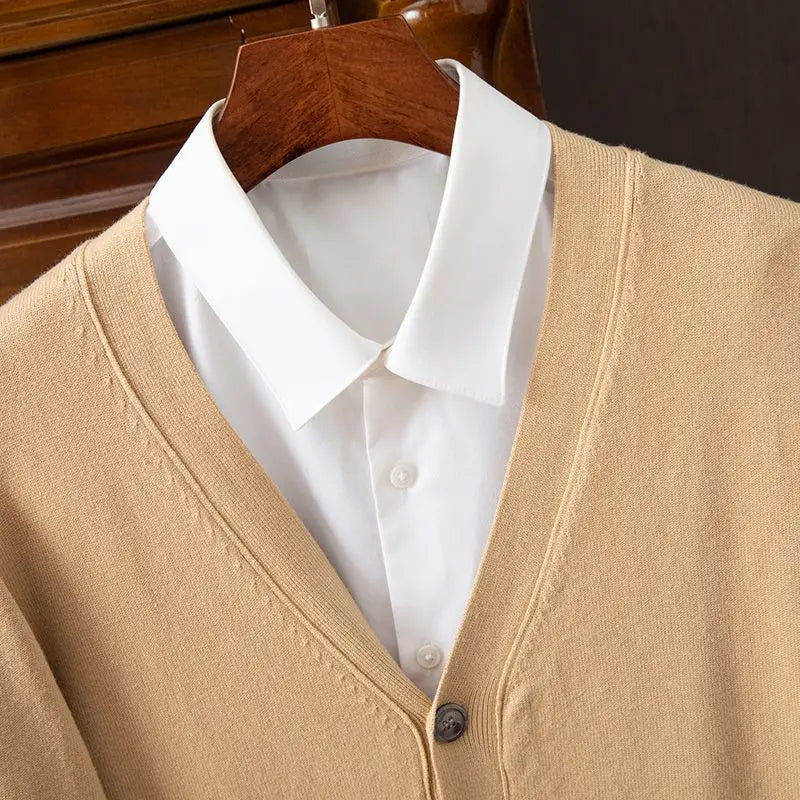 Cashmere Sweater Men's Clothing V-Neck Cardigan Knit
