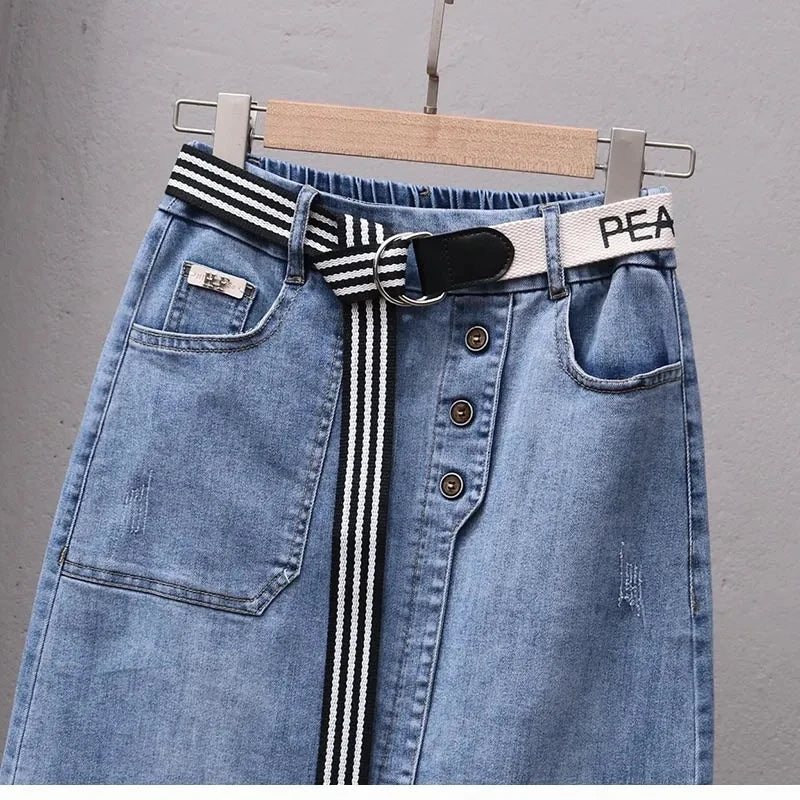 Women's Denim High-waisted Jeans Skirts