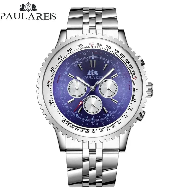 Mechanical Self Wind Leather Fashion Sports 50mm Classic watch