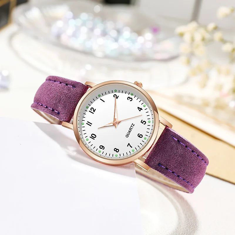 Women Leather Belt Watches Ladies Luxury Analog Quartz Luminous Wristwatch