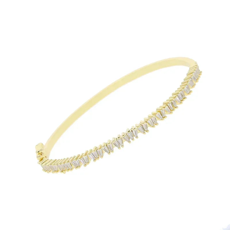 Women's Jewelry Full Paved Rectangle Bangle