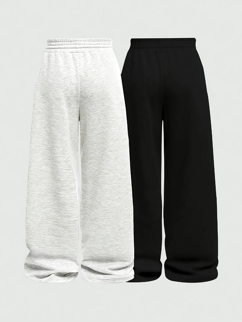 Casual Pants for Women: Simple Front-Tie Loose Fit Wide-Leg Trousers