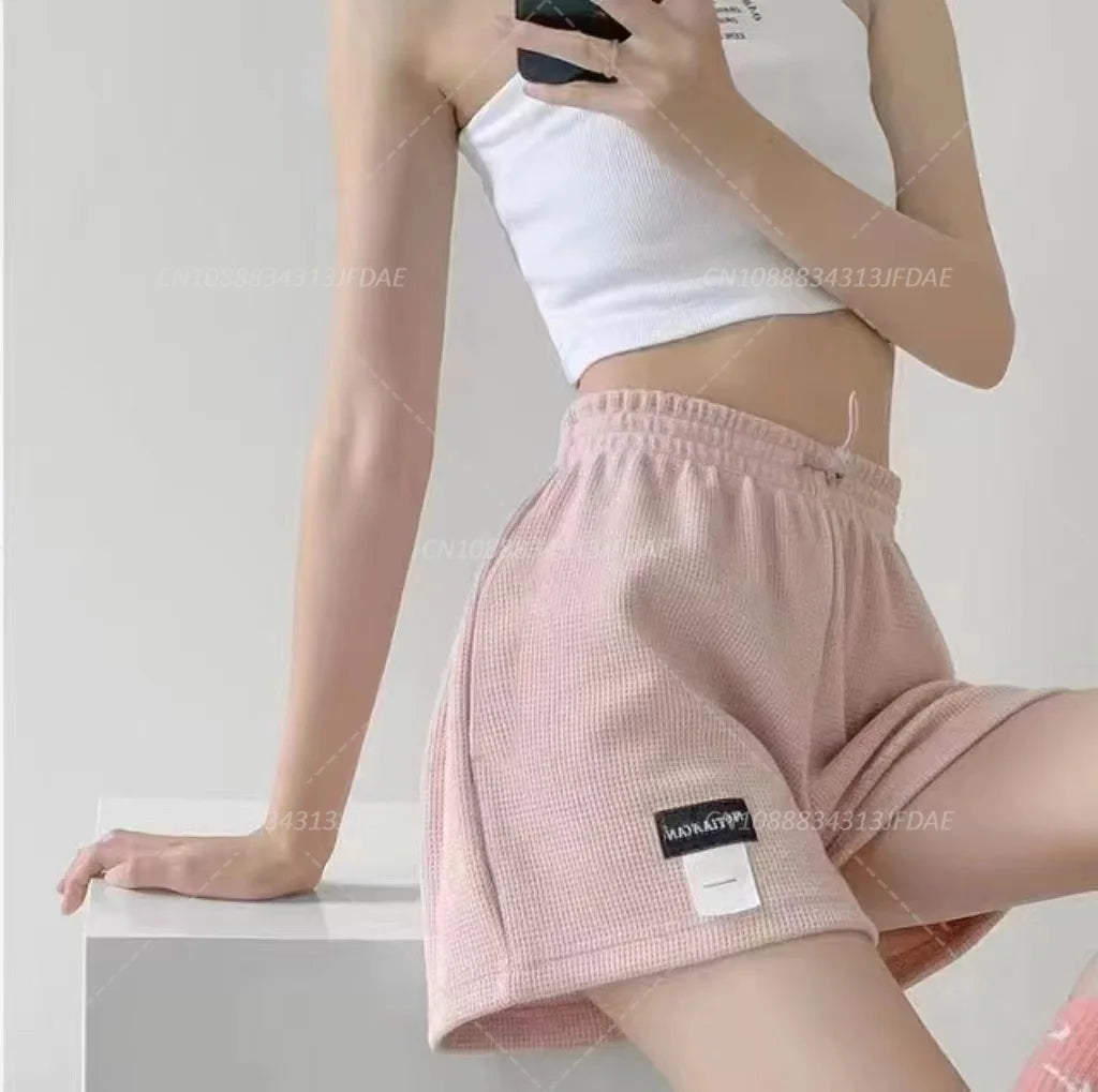 Women's  High Waisted  Loose Bottoms Casual Aesthetic Elastics Shorts