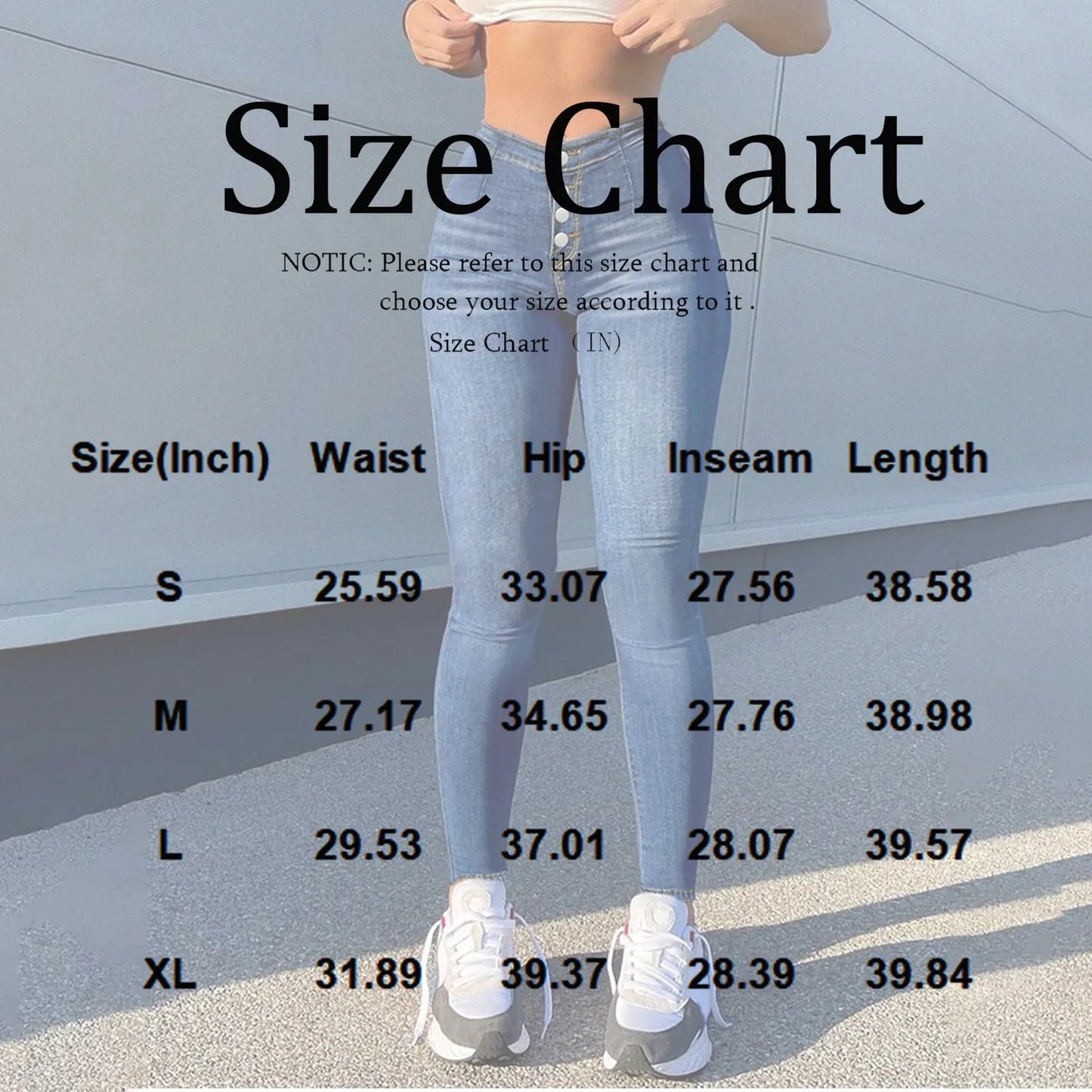 Women's Skinny Jeans Casual Fashion High waisted slim fit jeans