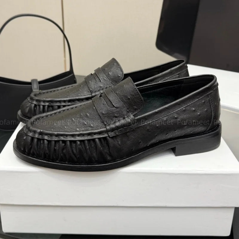 Women Loafers Flats Round Toe Soft Suede Leather Top Quality Casual Shoes