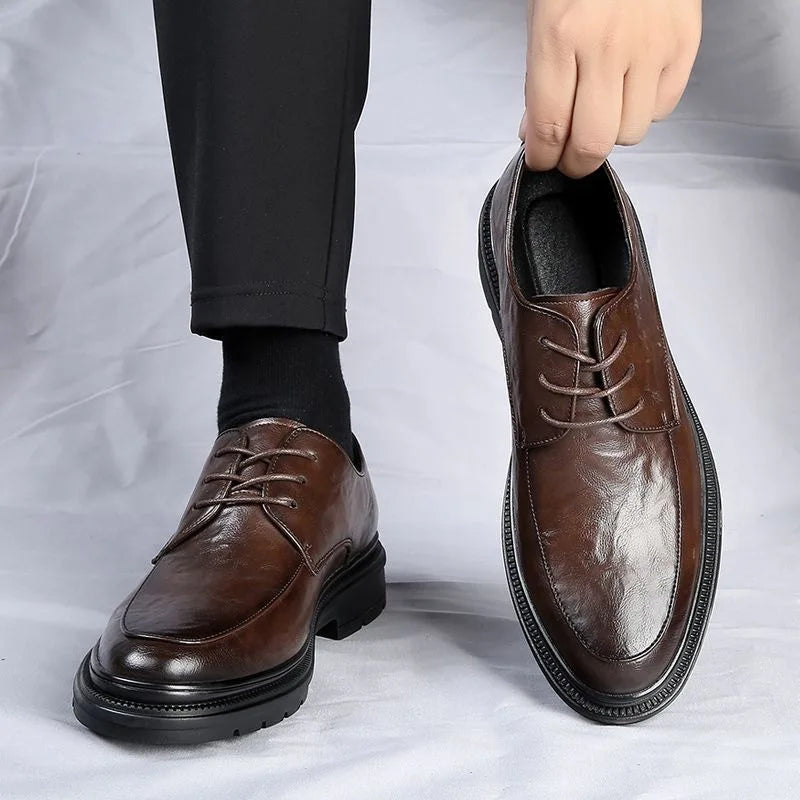 Men's leather shoes dress  work non-slip casual shoes