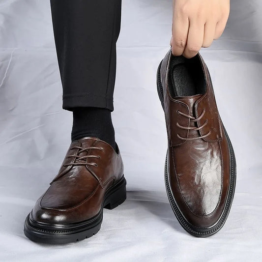 Men's leather shoes dress  work non-slip casual shoes