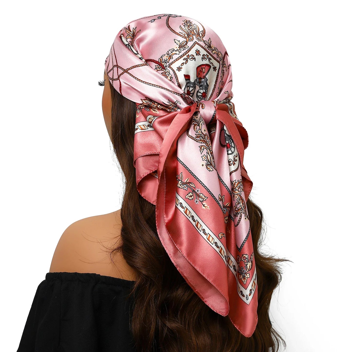 Head Scarf for Women Luxury Brand Satin Bandana