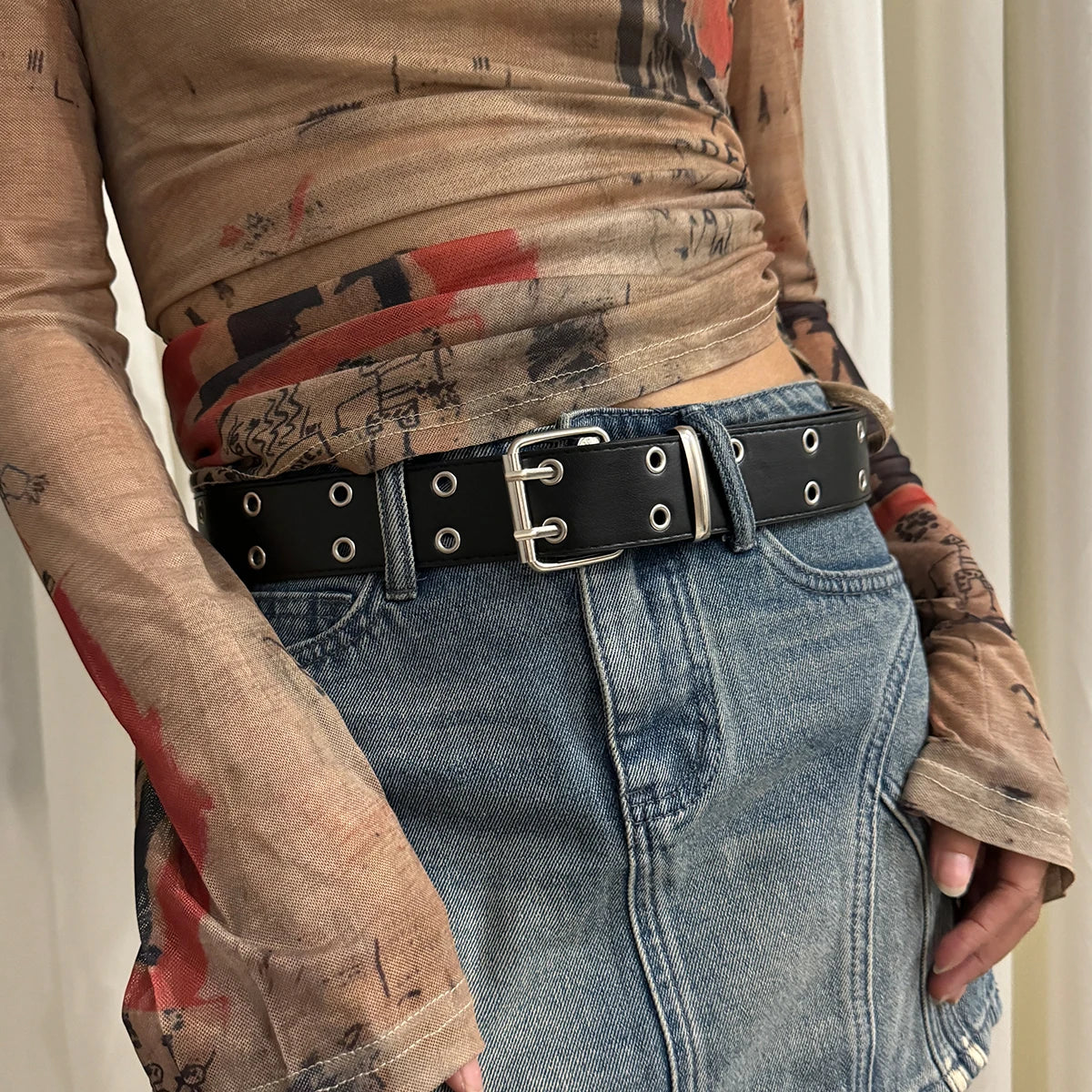 Women's Belt  Large size Double Hole Men Belt
