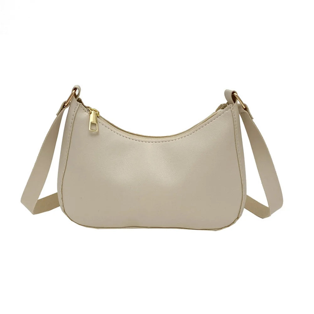Shoulder  Underarm Bag Retro Solid Color PU Leather Shoulder Underarm Bags