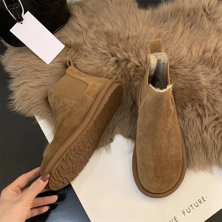 Snow Boots for Women Popular Warm Cotton Shoes Fleece-Lined Thickeneded Boots