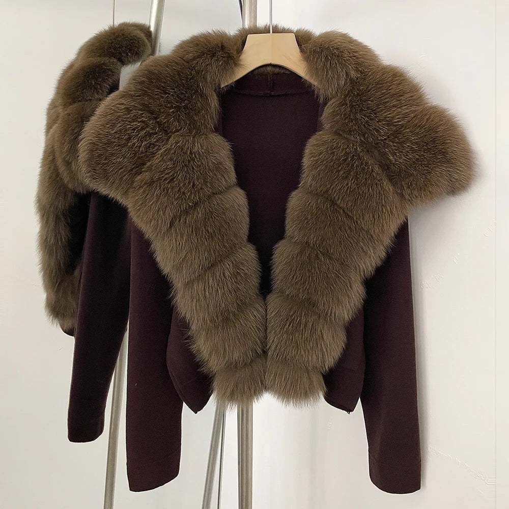 Women's Light sweater with Natural Fur