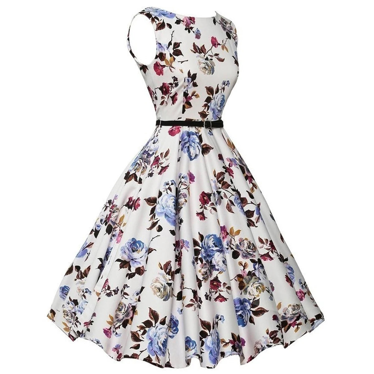 Women Dress Vintage Robe Audrey Hepburn Rockabilly Retro Sleeveless Dress