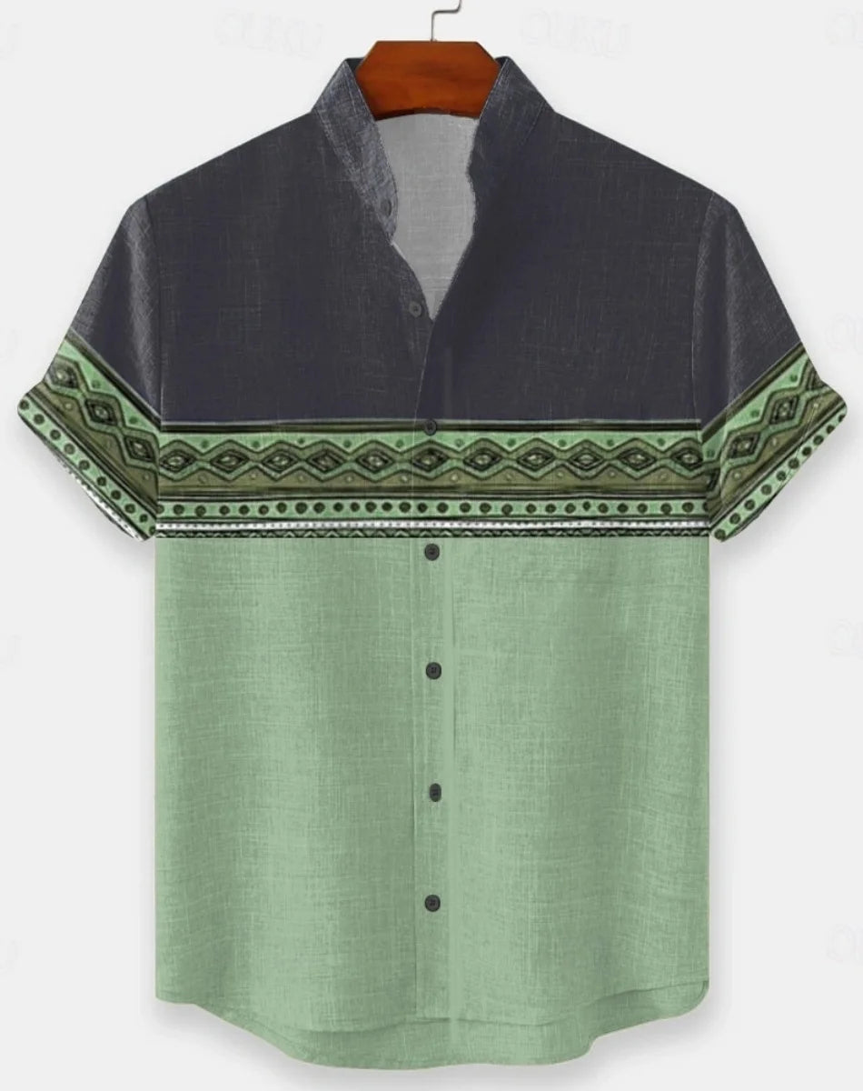 men's linen shirts, 3D printed beach shirts